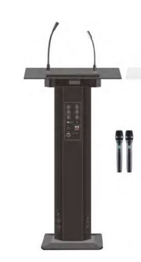 Picture of Lectern with 2 Wireless Mics, Built-in Speakers & Light