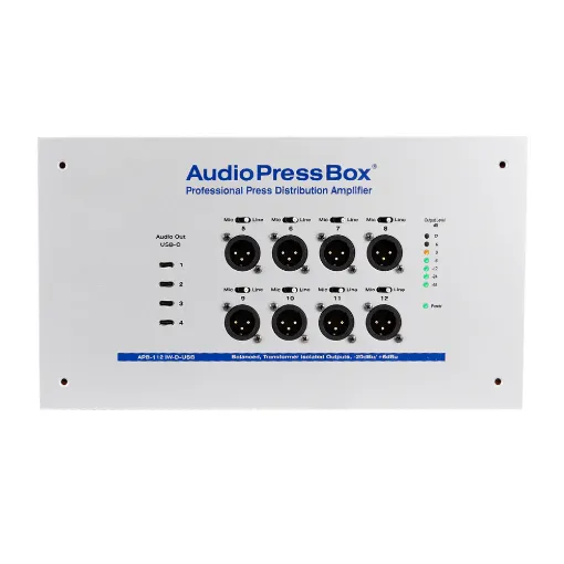 Picture of Active In-wall Audio Press Box, Dante, 8+4 USB out